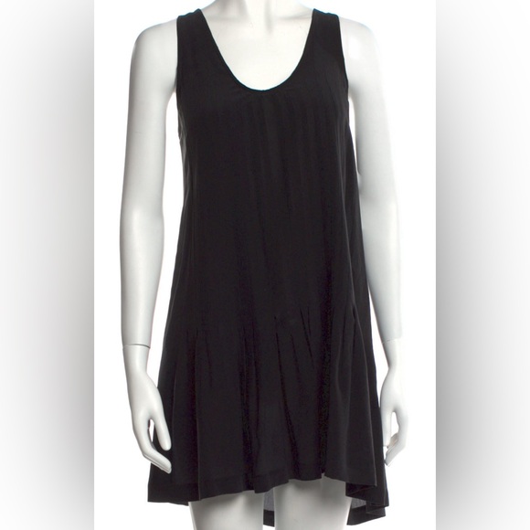 NEW Joie Black Silk Mini Dress with pintuck and pleat detail S - Picture 8 of 9